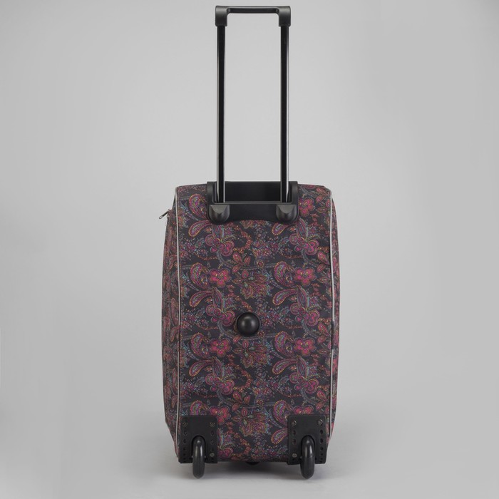 Сумка дорожная на колёсах "Огурцы", 1 отдел, наружный карман, цвет серый/розовый