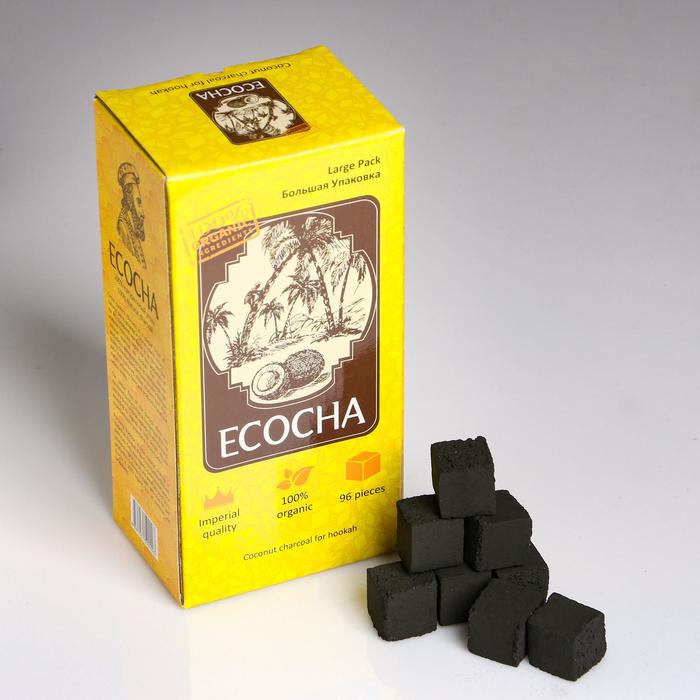 Кокосовый уголь для кальяна Ecocha, 96 кубиков