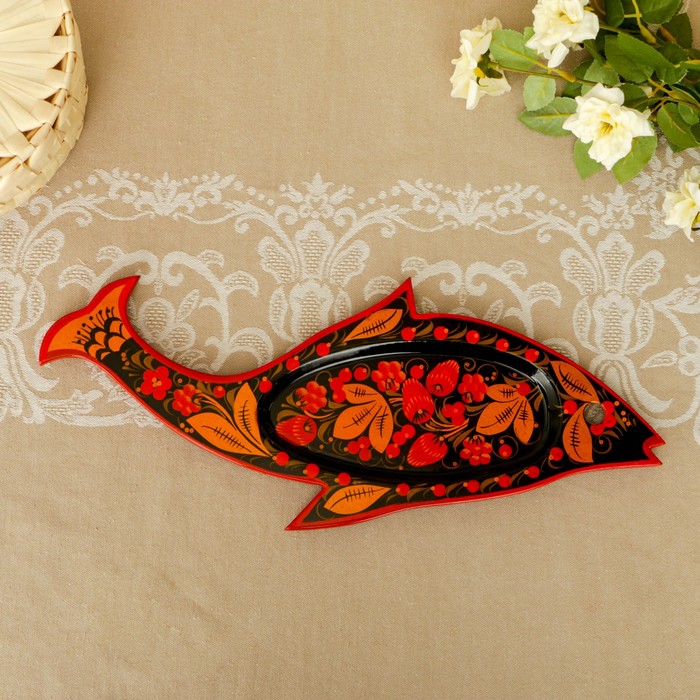 Блюдо «Осетрина», хохлома