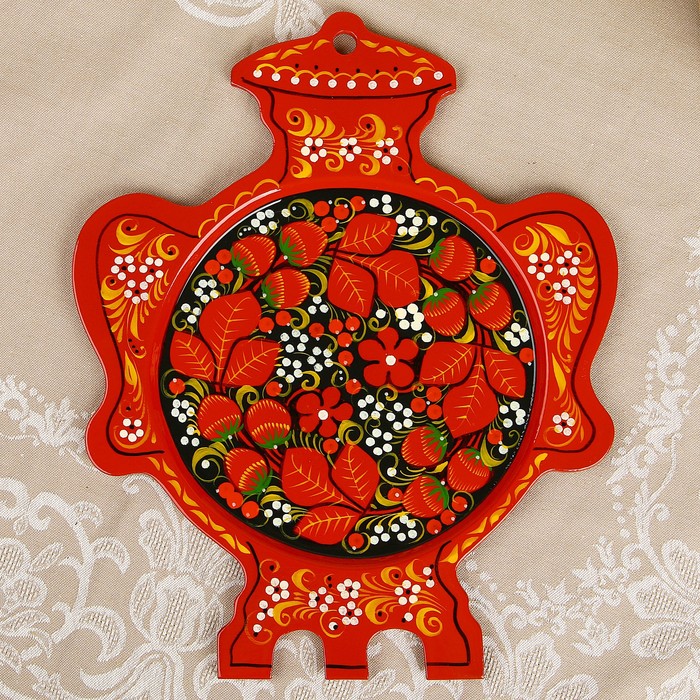 Сухарница «Самовар», хохлома, микс, 33,5 х 27 см