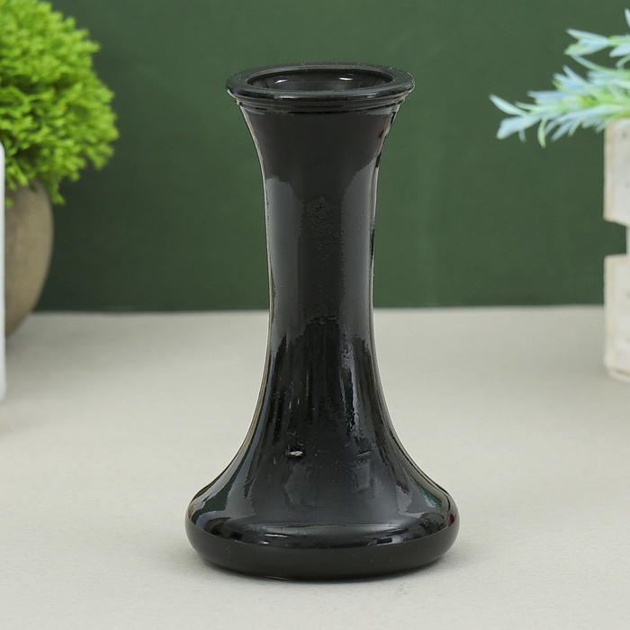 Ваза "Виртуал" прозрачная, чёрная