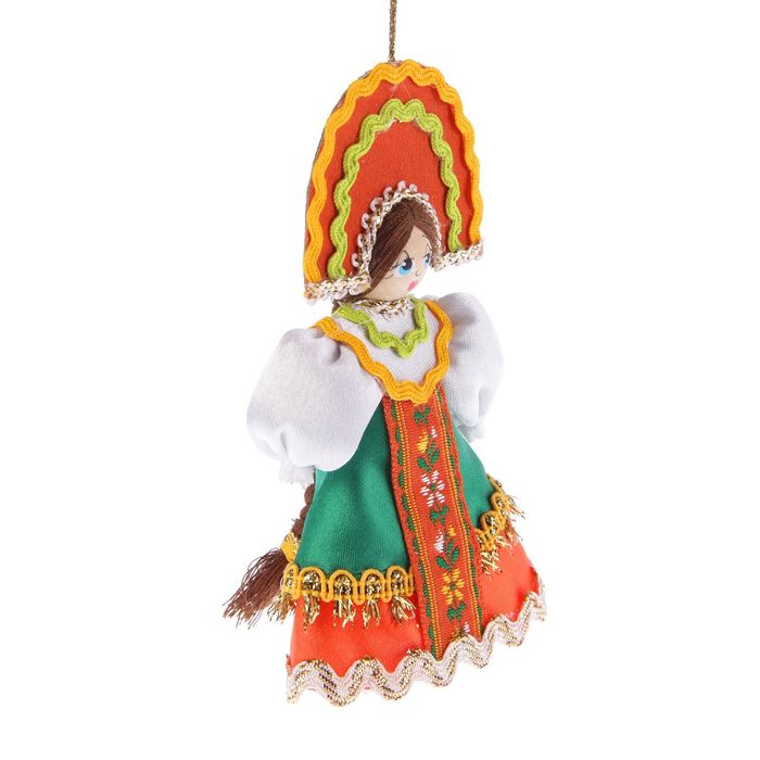 Авторская сувенирная кукла-подвеска "Девушка в кокошнике"