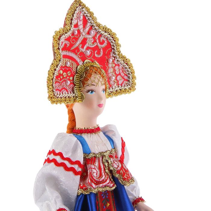 Авторская сувенирная кукла "Русская красавица в синем"