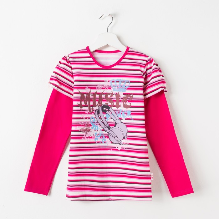 Кофточка с длин.рукавом для девочки "Мотылек", рост 140 (68), цвет розовый