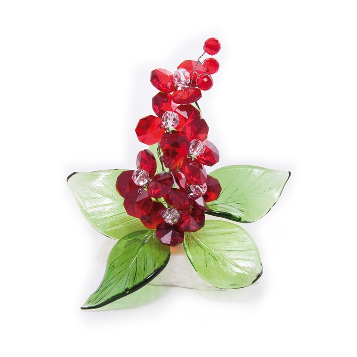 Хрустальные цветы на мраморе №22 RED