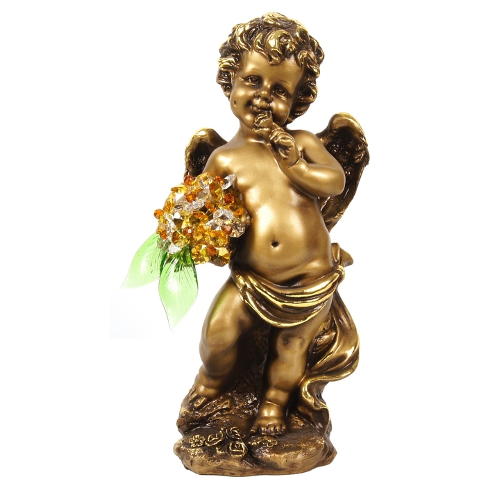 Статуэтка "Ангел большой с хрустальными цветами" LT TOP