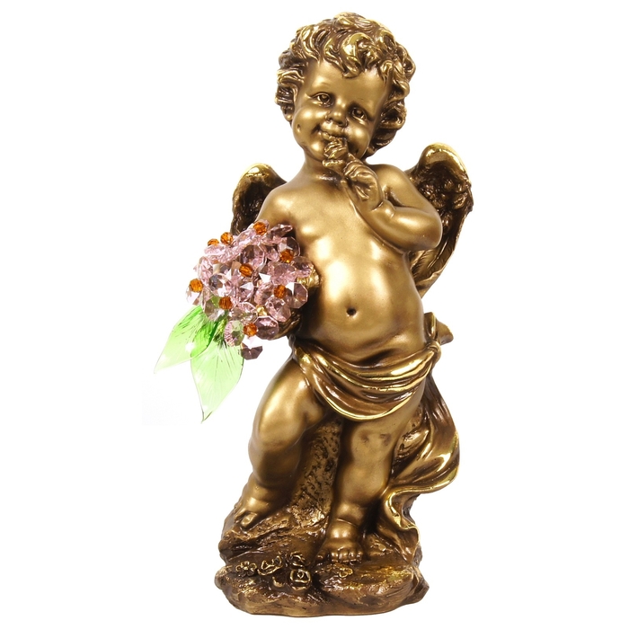 Статуэтка "Ангел большой с хрустальными цветами", ROS