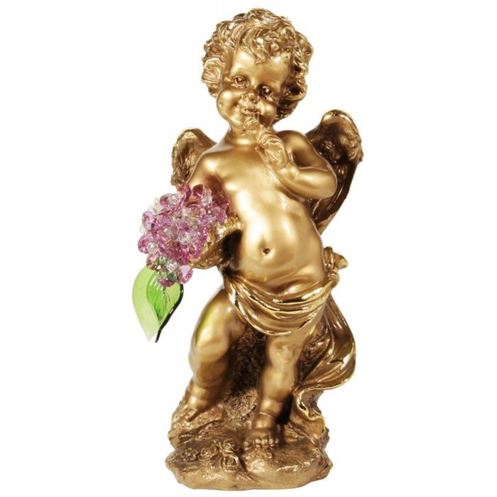 Статуэтка "Ангел большой с хрустальными цветами" VL