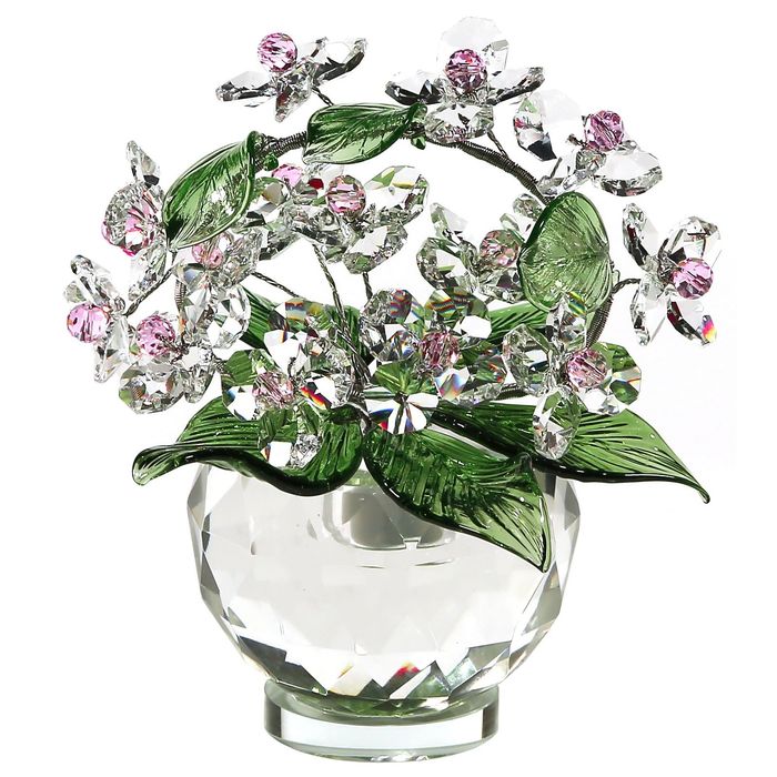 Хрустальные цветы в вазочке №52 CR ros