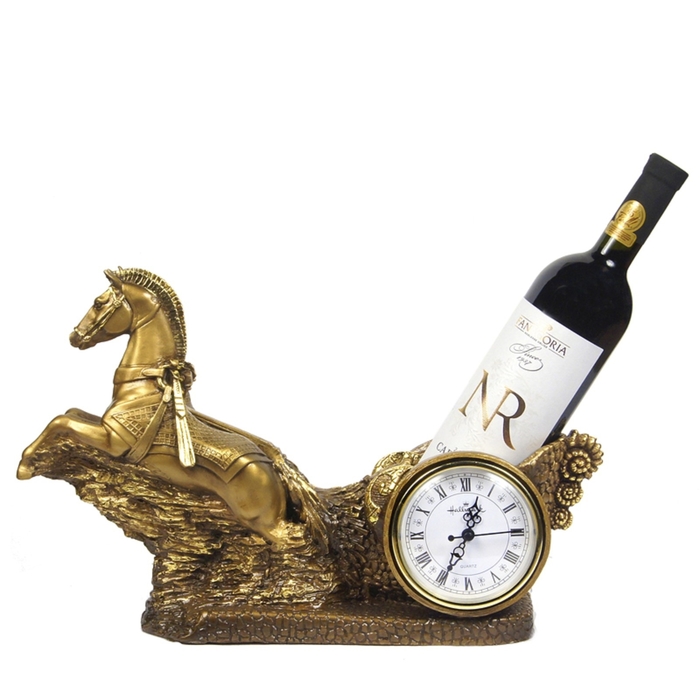Часы-подставка под бутылку "Колесница"