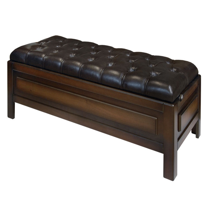 Банкетка-сундук бол. "Честер" / итальянский орех, кожа кор