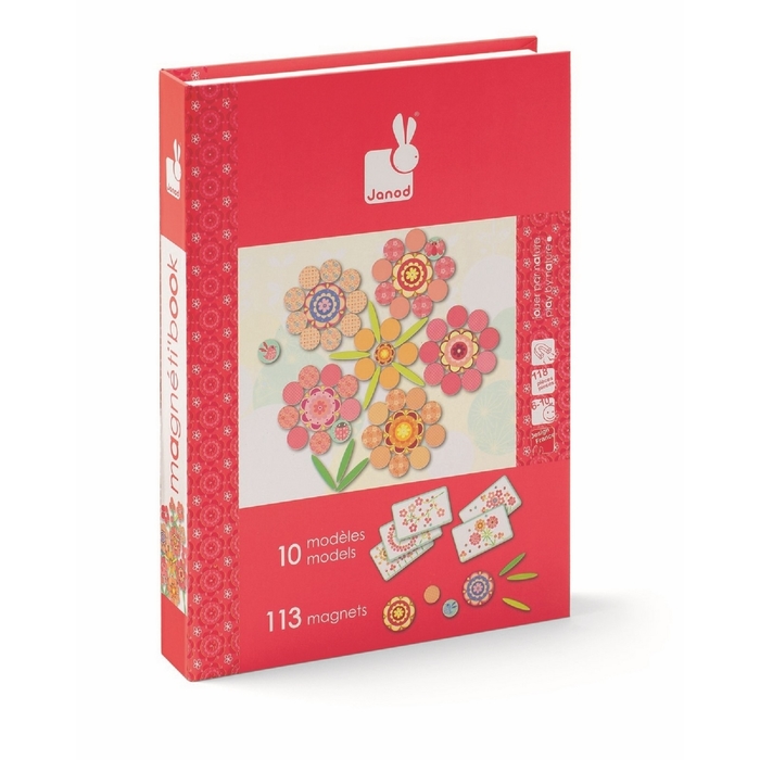 Большая магнитная книга-игра "Цветы", 113 магнитов, 5 карточек