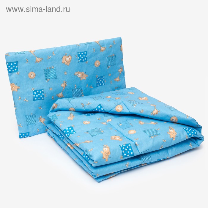 фото Комплект в кроватку для мальчика (одеяло 110*140 см, подушка 40*60 см), цвет микс baby-22
