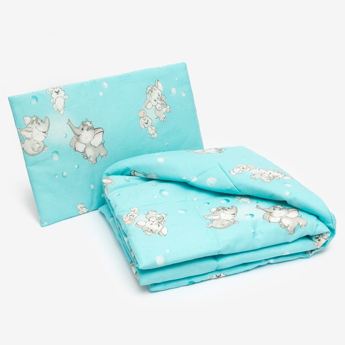 Комплект в кроватку для мальчика (одеяло 110*140 см, подушка 40*60 см), цвет МИКС