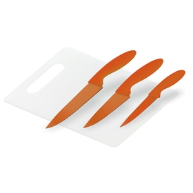 

Набор кухонный, 4 предмета: 3 ножа 13/15/20 см, доска разделочная 35×24 см, цвет МИКС