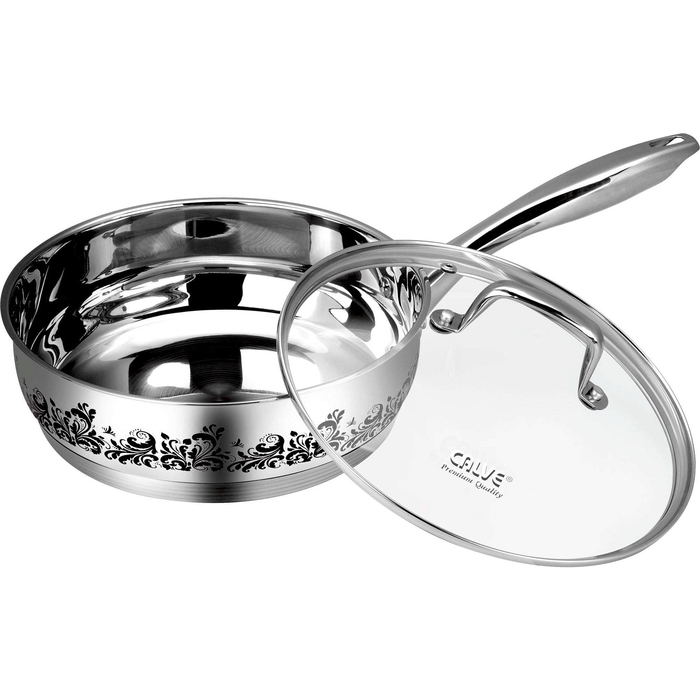 Сковорода с крышкой CALVE, 24 см, рисунок при нагреве меняет цвет