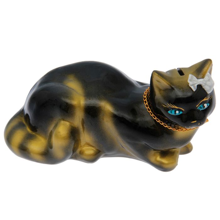 Копилка "Ляля" малая, глянец, чёрно-золотая