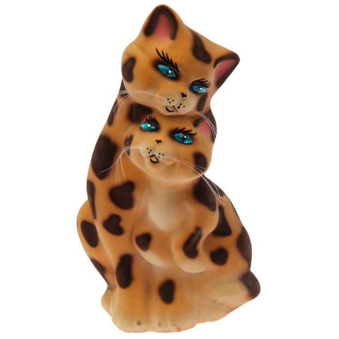 Копилка "Пара" средняя, флок, бежево-леопардовая