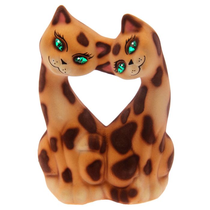 Копилка "Поцелуй" флок, бежево-леопардовая