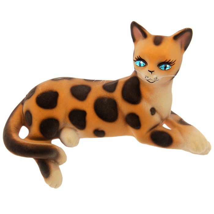 Копилка "Агнесса" флок, бежево-леопардовая