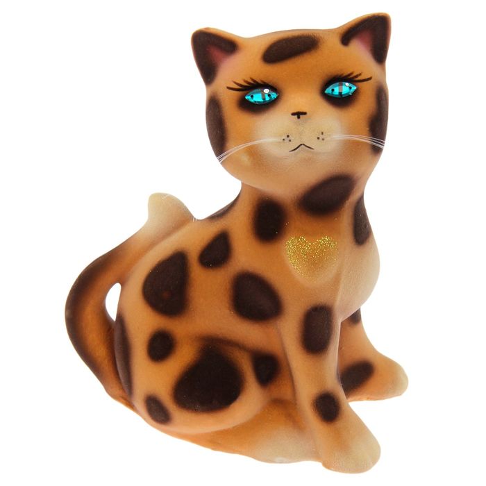 Копилка "Василиса" малая, флок, бежевый леопард, микс