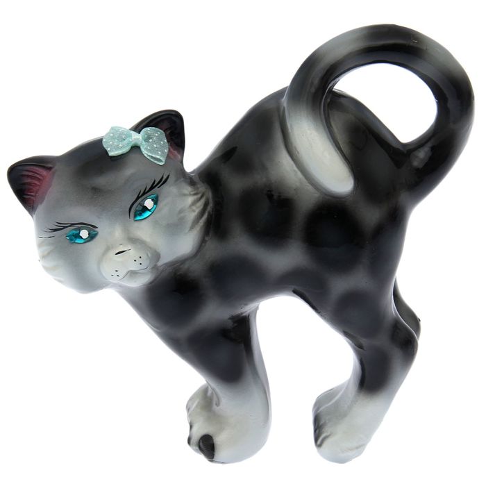 Копилка "Кот Бублик" глянец, серый леопард