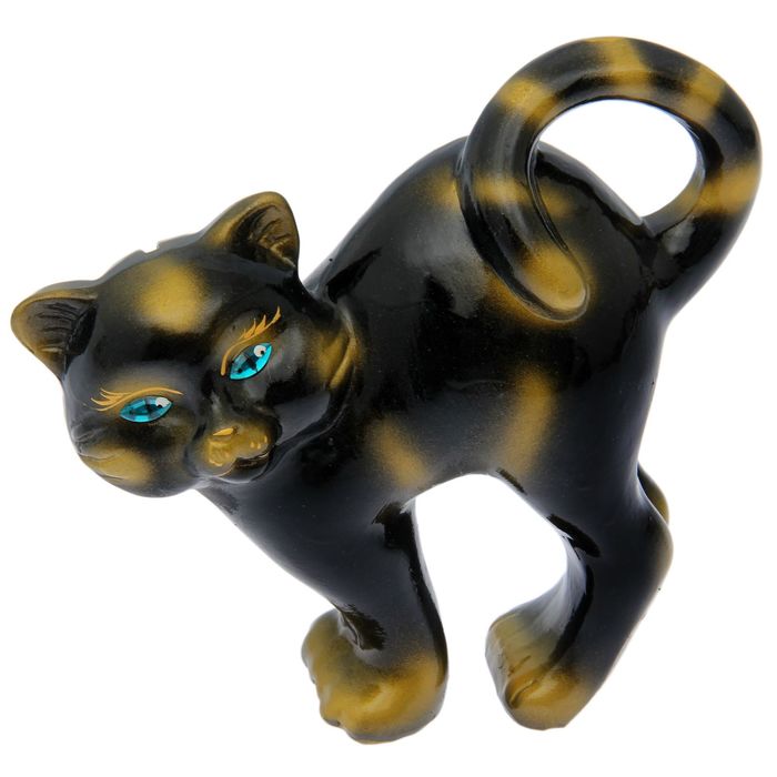 Копилка "Кот Бублик" глянец, чёрно-золотая