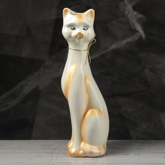 Копилка "Камила" средняя, глянец, бело-золотой