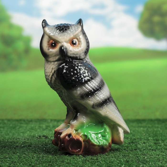 Садовая фигура "Сова" глянец, серая