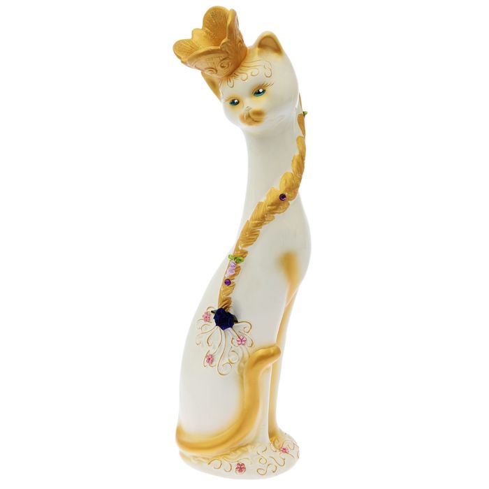 Копилка "Алёнушка с короной" глянец, бело-золотая