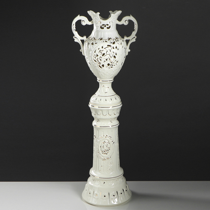 Ваза напольная "Астория" белая, резка