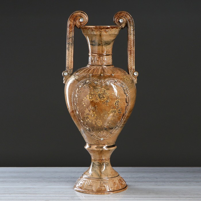 Ваза напольная "Афина" белая, лепка