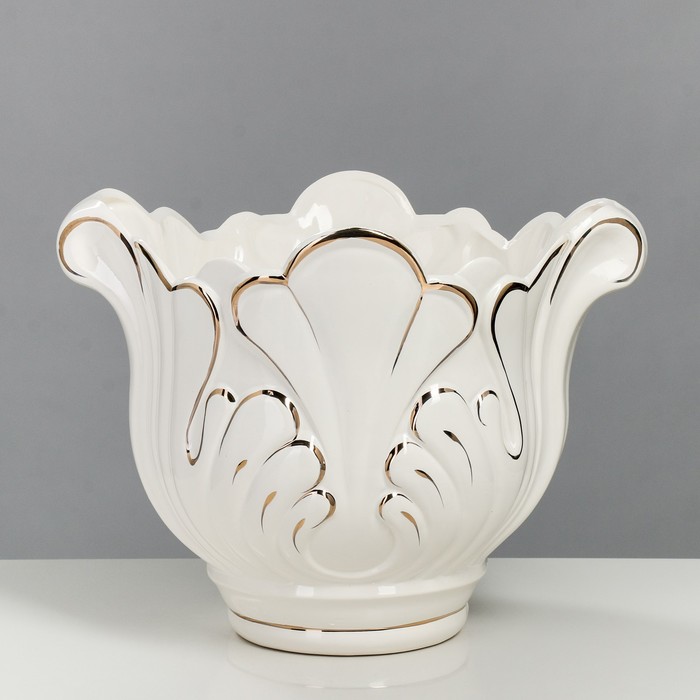 Кашпо "Лотос" 16 л, белая