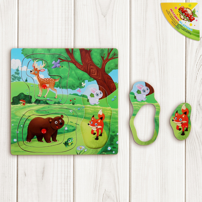 Рамка-вкладыш "Лесные животные", 6 элементов