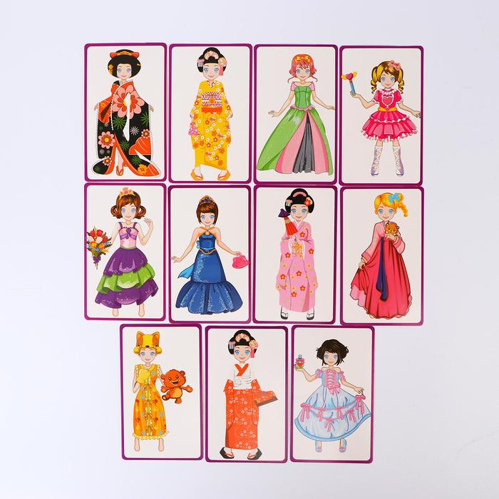 Конструктор магнитный "Принцесса": карточки, маркер, магнитные элементы