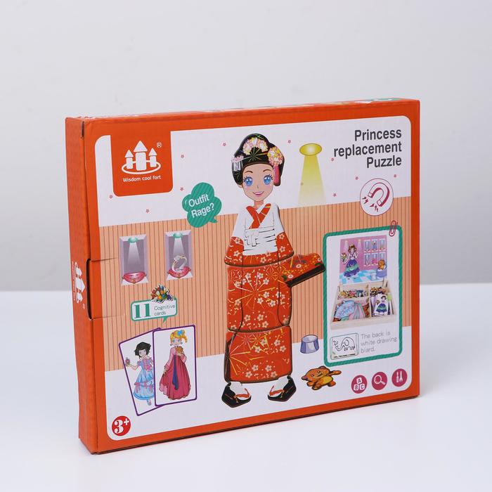 Конструктор магнитный "Принцесса": карточки, маркер, магнитные элементы