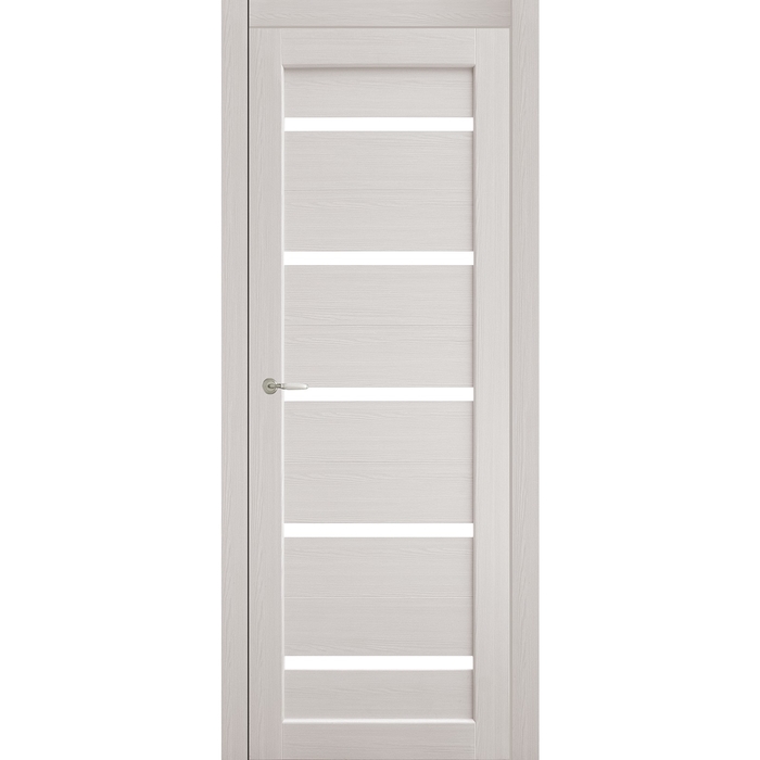 Дверное полотно остекленное Аврора Дуб перламутр, белый лакобель 2000х600