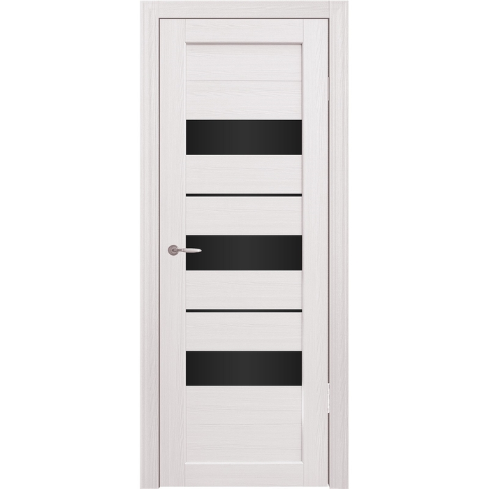 Дверное полотно остекленное Мальта Дуб перламутр, черный лакобель 2000х900