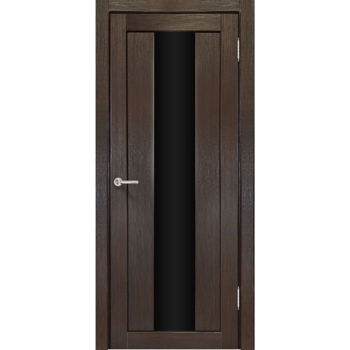 Дверное полотно остекленное Сардиния Венге, черный лакобель 2000х600