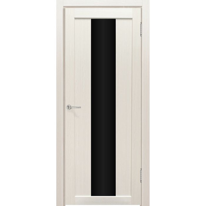 Дверное полотно остекленное Сардиния Дуб перламутр, черный лакобель 2000х900