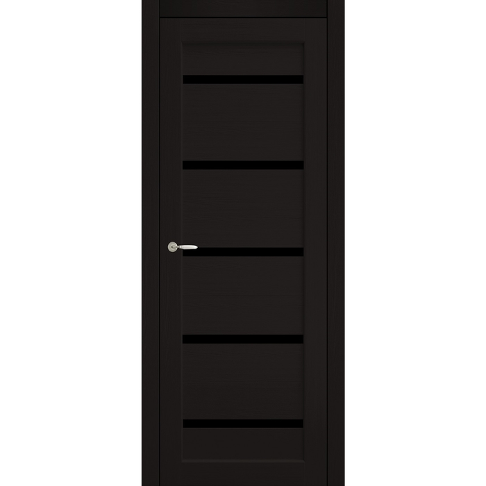 Дверное полотно остекленное Аврора Венге, черный лакобель 2000х600