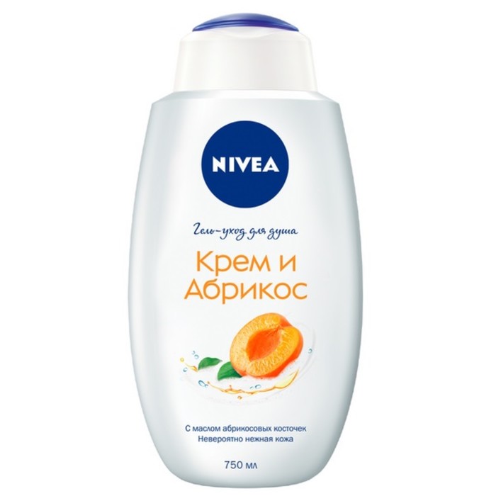 Крем-гель для душа Nivea "Молоко и абрикос", 750 мл