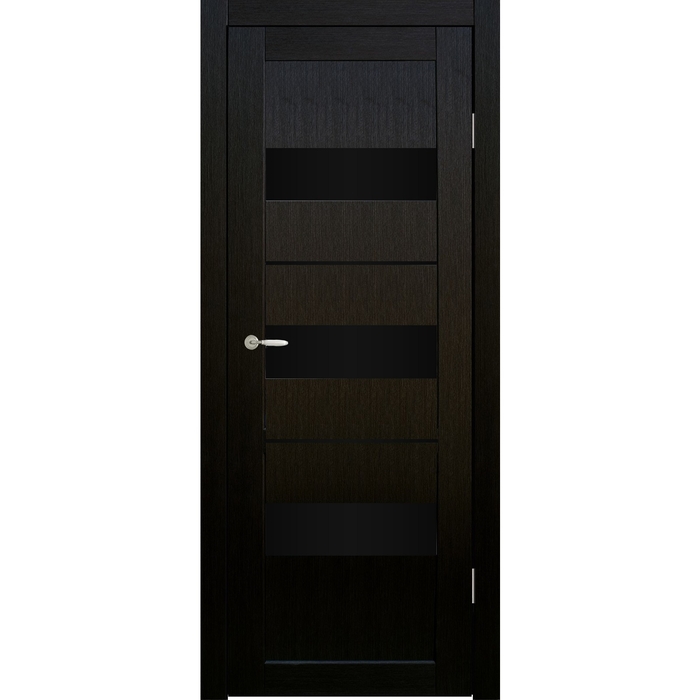 Дверное полотно остекленное Мальта Венге, черный лакобель 2000х70