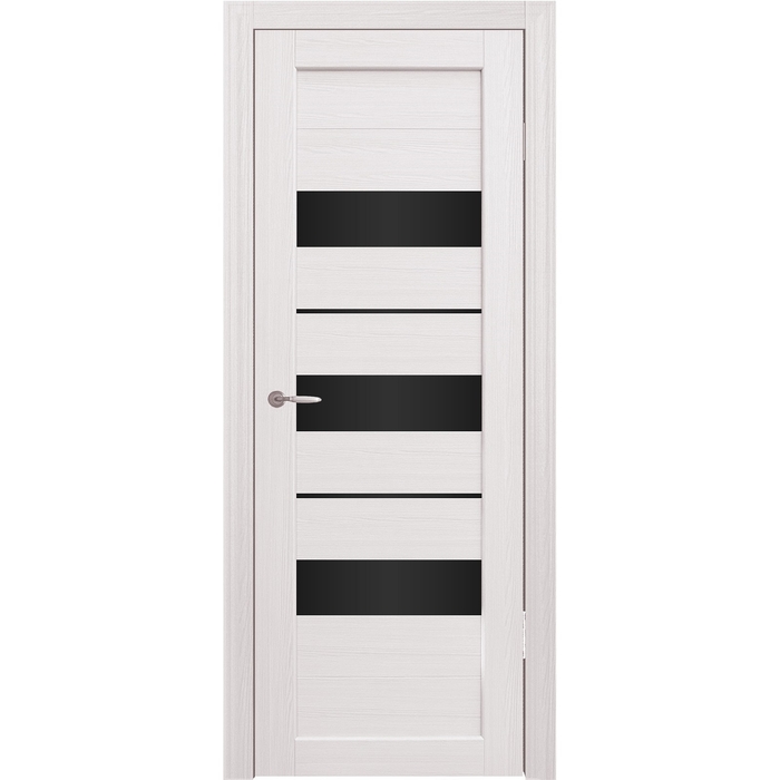 Дверное полотно остекленное Мальта Дуб перламутр, черный лакобель 2000х800