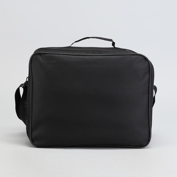 Сумка мужская на молнии "Имидж-2", 1 отдел, 2 наружных кармана, длинный ремень, чёрная