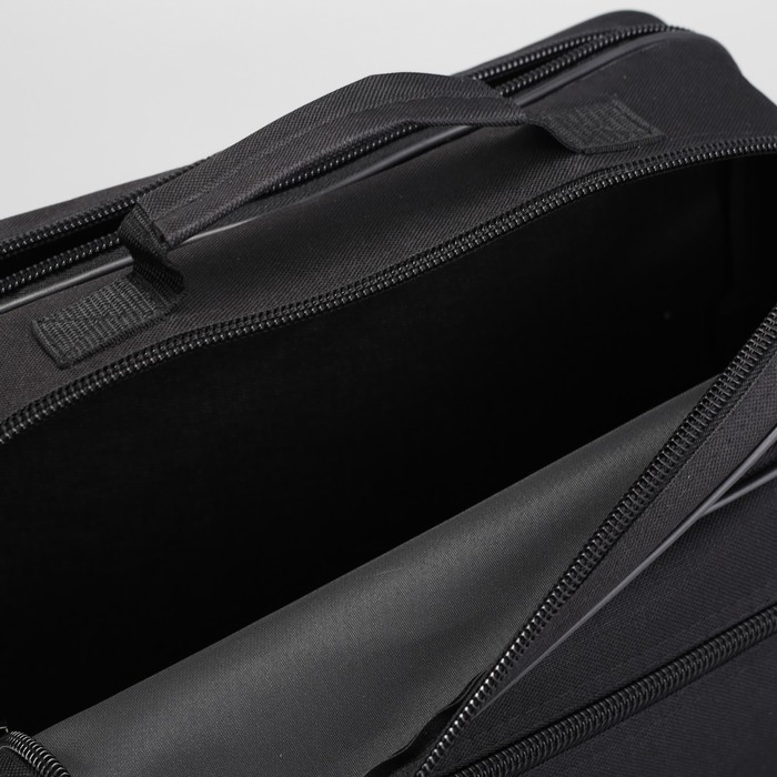 Сумка мужская на молнии "Имидж-2", 1 отдел, 2 наружных кармана, длинный ремень, чёрная