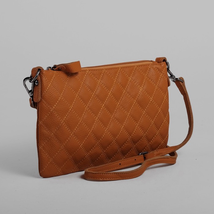 Сумка женская на молнии, 1 отдел с перегородкой, 1 наружный карман, жёлтая