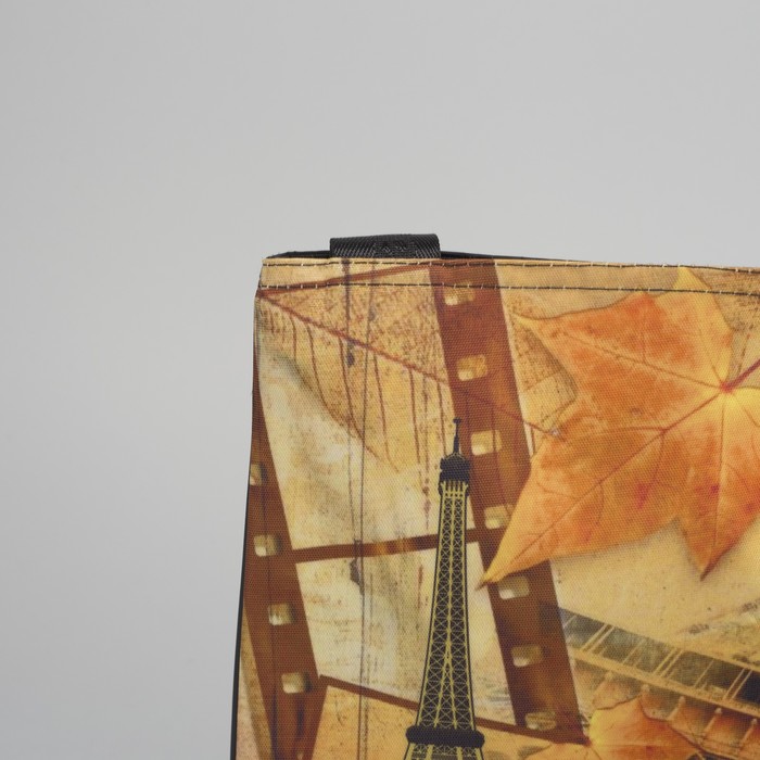 Сумка молодёжная на молнии "Париж", 1 отдел, 1 наружный карман, коричневый/чёрный