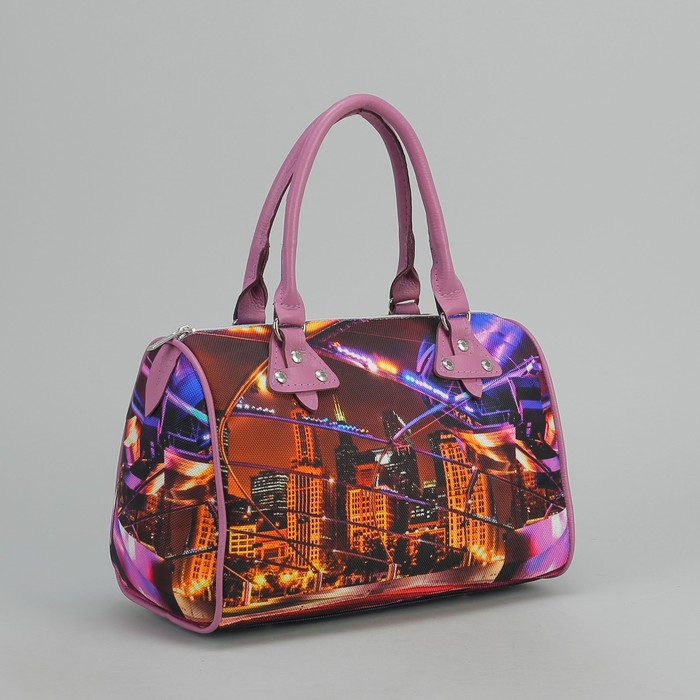 Сумка женская на молнии "Ночной город", 1 отдел, 1 наружный карман