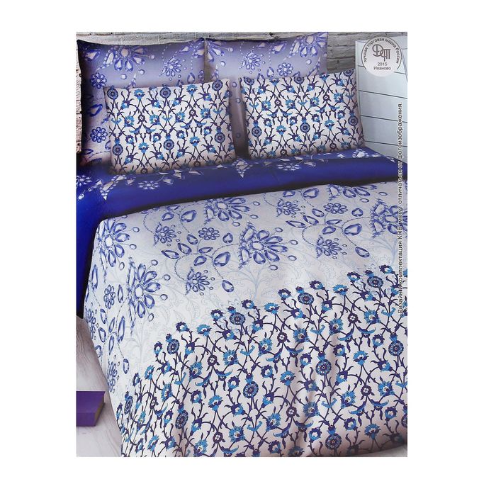 Постельное бельё дуэт Василиса «Лазурит», 215х145см - 2 шт, 220х240см, 70х70 - 2 шт